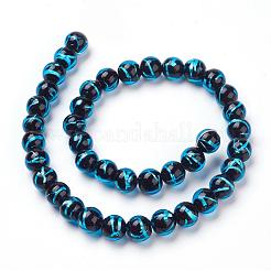 Handmade Silver Foil Lampwork Beads Strands&nbsp;FOIL-L016-C11