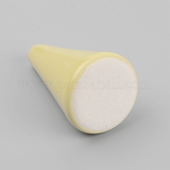 円錐形のガラス質エナメルリングディスプレイ  フィンガーリングディスプレイスタンド用  淡黄色  3x5cm&nbsp;RDIS-WH0006-12D