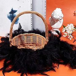 ダンスのための七面鳥の羽の綿毛ボア  結婚式  クラフトパーティードレスアップ  ハロウィンコスチュームデコレーション  染め  ブラック  200x15.5~21cm&nbsp;FIND-WH0126-125A
