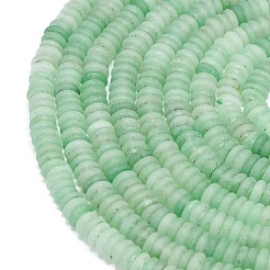 フロスト加工の天然グリーンアベンチュリンビーズ連売り  ロンデル  6x2mm  穴：1mm  約150~160個/連  14.57~14.96''（37~38センチメートル）&nbsp;G-K389-C31-01