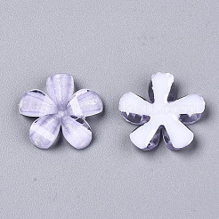 エポキシ樹脂カボション  グリッターパウダー付き  パールカラーの  多面カット  5  - 花びらの花  アザミ  13.5x14x2.5mm&nbsp;CRES-R432-A-04