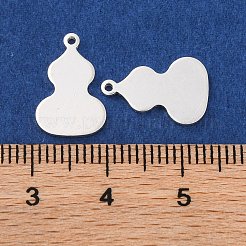 スターリングシルバーのひょうたんチャーム925個  銀  14.5x9.5x1mm  穴：1mm&nbsp;STER-F057-06S