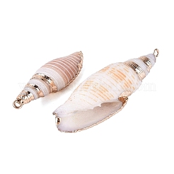 Electroplate Natural Sea Shell Big Pendants&nbsp;SSHEL-Q100-28KCG
