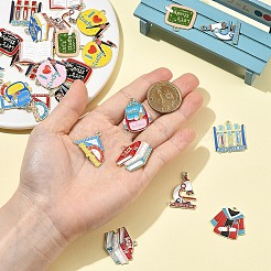 20個10スタイルアロイエナメルペンダント  ゴールドカラー  ミックスカラー  22.5~30x21~29x1mm  穴：1.6~2mm  2個/スタイル&nbsp;ENAM-YW0009-32