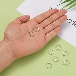 925スターリングシルバーフレンチフックピアスパーツ  ウィットループ  銀  15x12x1.5mm  穴：1.5mm  ピン：0.8mm&nbsp;X-STER-I017-090P