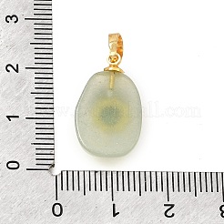 天然石のペンダント  真鍮の太陽が付いたティアドロップチャーム  ゴールドカラー  21x12x6mm  穴：6.5x3.5mm&nbsp;G-T151-03