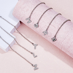 Letter A~Z Alloy Micro Pave Cubic Zirconia Cup Handle Pendant Decorations&nbsp;HJEW-AB00409