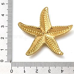 イオンプレーティング（IP）304ステンレスペンダント  ヒトデチャーム  18KGP本金メッキ  41x45x3mm  穴：1mm&nbsp;X-STAS-I310-17G