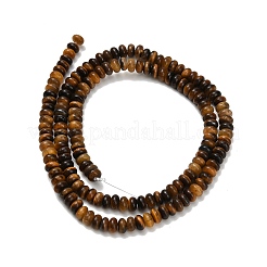 天然石タイガーアイビーズ連売り  ロンデル  4x1.5mm  穴：0.7mm  約155個/連  14.96''（38センチメートル）&nbsp;G-L635-A31-4x2mm-01