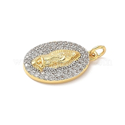 Brass Micro Pave Cubic Zirconia Pendants&nbsp;KK-D426-13B-G