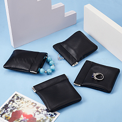4Pcs Square PU Leather Change Purse with Alloy Shrapnel&nbsp;AJEW-BBC0002-22A