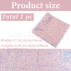 ポリエステルスパンコールテーブルランナー  結婚式のテーブルの装飾  長方形  ショッキングピンク  2800x440x0.4mm&nbsp;AJEW-WH20080-48D