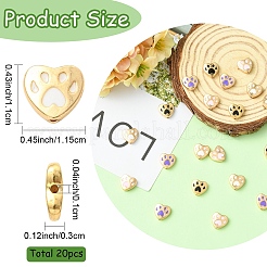 20Pcs 4 Colors Alloy Enamel Beads&nbsp;FIND-YW0013-13