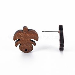 Walnut Wood Stud Earring Findings&nbsp;WOOD-S054-51
