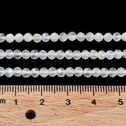 天然レインボー ムーンストーン ビーズ 連売り  多面カット  ラウンド  3.5mm  穴：0.6mm  約112~115個/連  15.43''~15.55''（39.2~39.5センチメートル）&nbsp;G-J400-E12-01