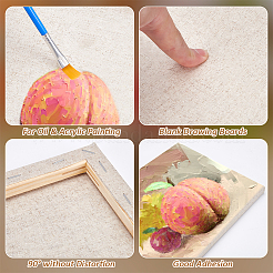 6Pcs Rectangle Wood Painting Linen Panels&nbsp;AJEW-WA0001-08