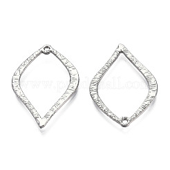 合金ペンダント  カドミウムフリー＆ニッケルフリー＆鉛フリー  葉  プラチナ  35x23.5x1.5mm  穴：1.5mm&nbsp;PALLOY-N155-124