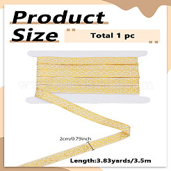 エスニック風刺繍ポリエステルリボン 3.5m  ジャカードリボン  服飾材料  花柄  厚紙ディスプレイカード1枚  ゴールド  3/4インチ（20mm）  約3.83ヤード（3.5m）/セット&nbsp;OCOR-LP0003-20