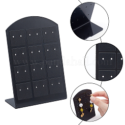 L字型PVCジュエリー収納ホルダースタンド10個  12ペアのイヤリングディスプレイ用  ブラック  6.5x0.15x9.5cm  10pc&nbsp;ODIS-PH0001-35A