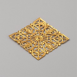 アイアンフィリグリー会員リンク  正方形  40x40x0.6mm  穴：1.4mm&nbsp;IFIN-WH0065-38C-LG