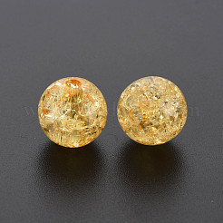 クリアクラックアクリルビーズ  ラウンド  オレンジ  12x11mm  穴：2mm  約566個/500g&nbsp;MACR-S373-66A-N13