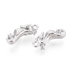 Brass Micro Pave Clear Cubic Zirconia Charms&nbsp;KK-N267-19P