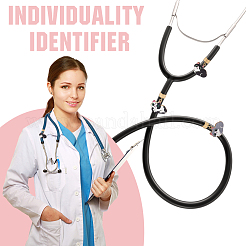 6Pcs 6 Colors Alloy Enamel Cat Stethoscope Pendant Decorations&nbsp;HJEW-SP0001-40