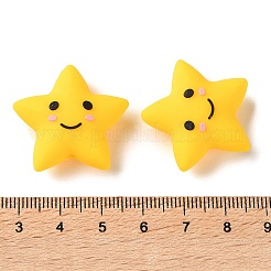 食品グレードの環境に優しいシリコーンビーズ  焦点ビーズ  きいろ  スター  26x28x12mm  穴：2mm&nbsp;SL-D001-03B