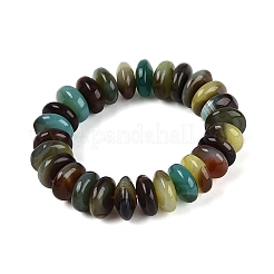 Natural Agate(Dyed & Heated) Rondelle Beaded Stretch Bracelets for Unisex&nbsp;BJEW-Q101-03B