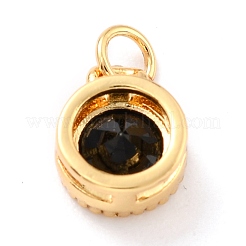 Real 18K Gold Plated Brass Inlaid Cubic Zirconia Charms&nbsp;ZIRC-L100-081G-04