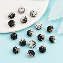 中東風ラインストーンビーズ  ポリマークレイと  ラウンド舗装ディスコボールビーズ  グレー  pp14（2~2.1mm）  12.5mm  穴：2mm&nbsp;RB-B029-3D