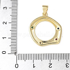 Brass Micro Pave Cubic Zirconia Pendants&nbsp;KK-A252-14B-G