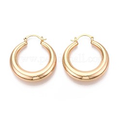 真鍮製フープピアス  ニッケルフリー  18KGP本金メッキ  43x38x8mm&nbsp;EJEW-T047-101G