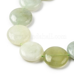 天然なフラットラウンドxiuyanのヒスイのビーズ連売り  15x6~7mm  穴：1mm  約26~27個/連  14.76''（37.5センチメートル）&nbsp;G-L245-03B
