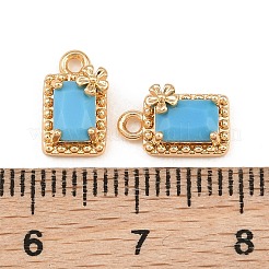 Brass Pave Deep Sky Blue Cubic Zirconia Charms&nbsp;CU-CBA804C-19G