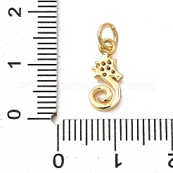 Brass Micro Pave Clear Cubic Zirconia Charms&nbsp;KK-Q040-04B-G