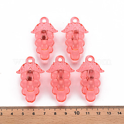 秋のテーマ透明アクリルビーズ  ブドウ  鮭色  46x27x16.5mm  穴：3.5mm  約101個/500g&nbsp;TACR-S154-60B-910