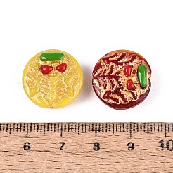 Flat Round with Mushroom Glass Beads&nbsp;GLAA-T025-62M