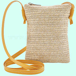 ストロージッパークロスボディバッグ  アウトドアスポーツバッグ  長方形  モカシン  810mm  バッグ：205x155x6mm&nbsp;AJEW-WH20019-41