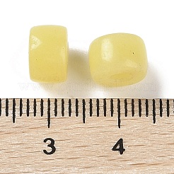 染め天然な白翡翠ビーズ  フラットラウンド  ライトカーキ  8x6mm  穴：3mm&nbsp;G-G003-A06-08