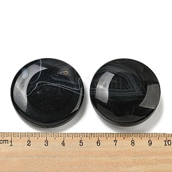 天然染色＆加熱黒瑪瑙ビーズ  フラットラウンド  染め  39~44x9~16mm  穴：1.5~2mm&nbsp;G-B070-25