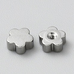 ステンレス鋼のピアスキャッチ  花の耳の裏  18KGP本金メッキ  4.85x2mm  穴：1.2mm&nbsp;STAS-WH20010-006B-G
