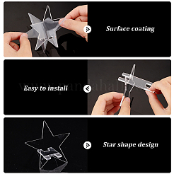 12 Sets Star Transparent Acrylic Commemorative Coin Display Easel Stands&nbsp;ODIS-FG0001-72