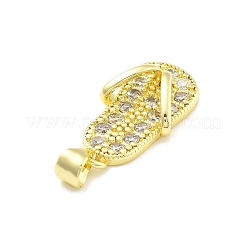 Rack Plating Brass Micro Pave Cubic Zirconia Pendants&nbsp;KK-D359-32G