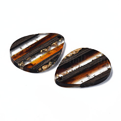 Transparent Resin & Walnut Wood Pendants&nbsp;RESI-N025-015A-A01