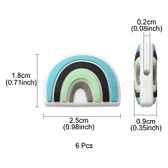 6Pcs Food Grade Eco-Friendly Silicone Focal Beads&nbsp;SIL-YW0001-04B