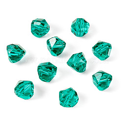 オーストリア産ガラス模造クリスタルビーズ10個  ポリゴン  多面カット  ダークシアン  7x7.5x7.5mm  穴：1.2mm&nbsp;GLAA-TADJ0001-11C
