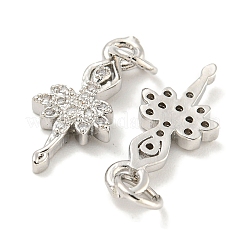Rack Plating Brass Micro Pave Clear Cubic Zirconia Pendants&nbsp;KK-B093-21P