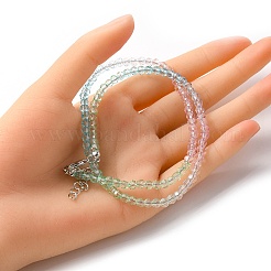 Bling Glass Round Beaded Necklace for Women&nbsp;NJEW-PH01490-03