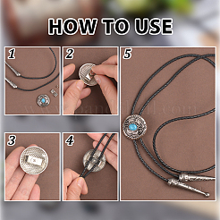 DIY Alloy & Imitation Turquoise Bolo Tie Buckle Making Findings Kits&nbsp;DIY-NB0012-94